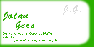 jolan gers business card